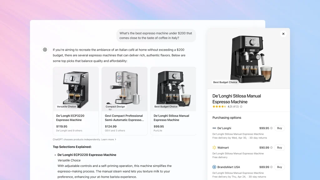 ChatGPT Shopping feature